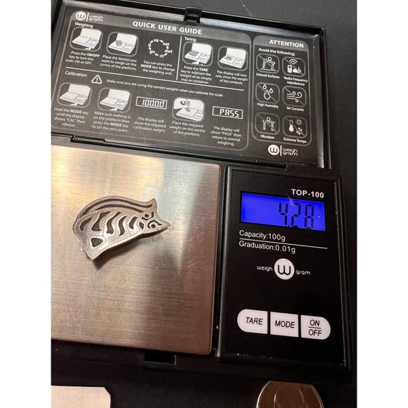 Vintage dead stock Sterling silver cat brooch - Picture 14 of 14